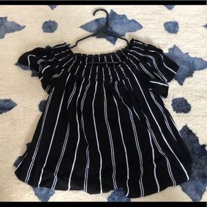 Black and white off shoulder top